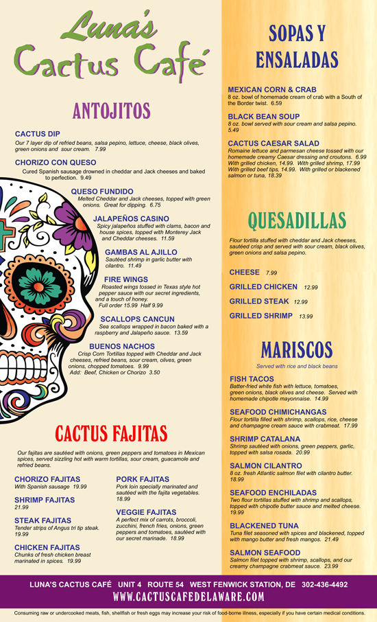 Cactus Flower Chimichanga - Menu - Cactus Flower Mexican Restaurant